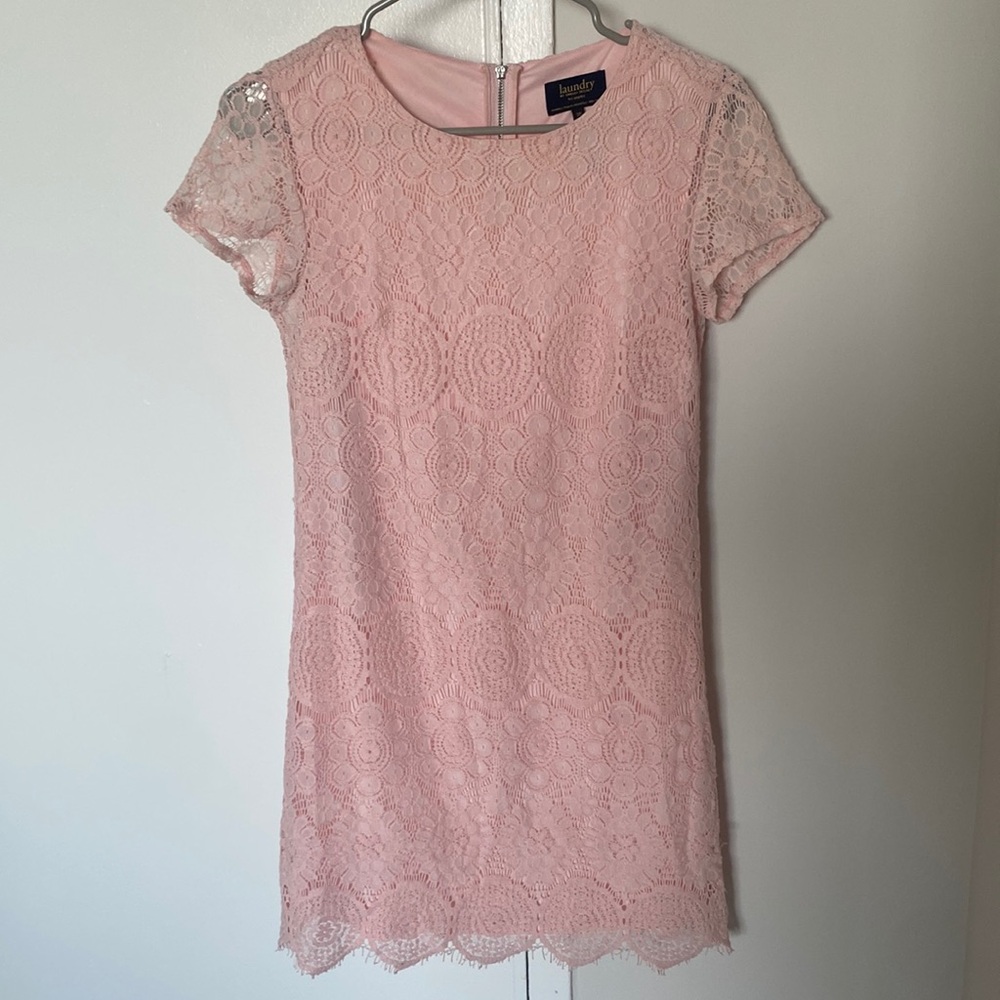 Laundry by Shelli Segal Pink Lace Minidress